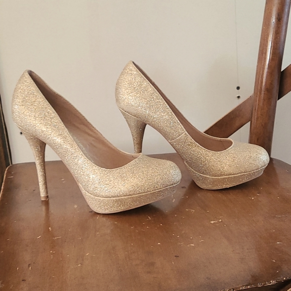 Glitter Gold Heels